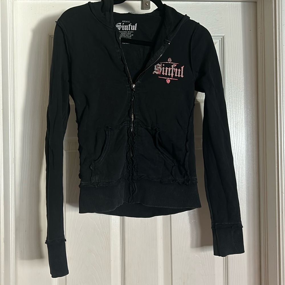 Sinful zipper jacket with hoodie